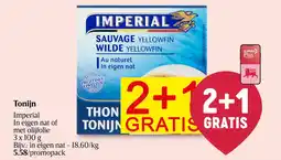 Delhaize Tonijn imperial in eigen nat of met olijfolie aanbieding
