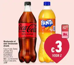 Delhaize Bruisende of niet bruisende Coca-Cola, FANTA of Fuze Tea aanbieding