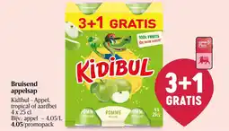 Delhaize Bruisend appelsap Kidibul Appel, tropical of aardbei aanbieding