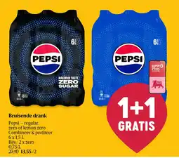 Delhaize Bruisende drank Pepsi regular zero of lemon zero aanbieding