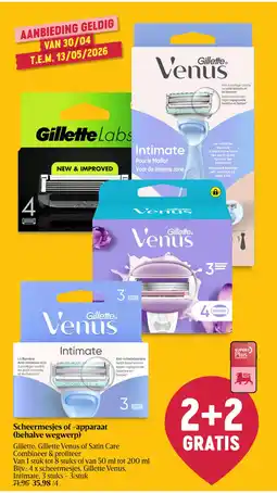 Delhaize Scheermesjes of apparaat gillette, gillette venus of satin care aanbieding