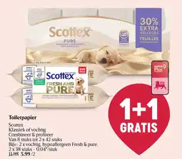 Delhaize Toiletpapier scottex klassiek of vochtig aanbieding