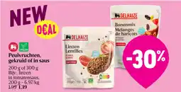 Delhaize Peulvruchten gekruid of in saus aanbieding