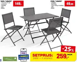 Hubo Tafel lonato en stoel lonato aanbieding