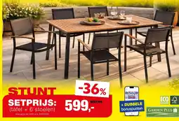 Hubo Tafel monaco en stoel antibes aanbieding