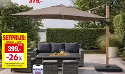 Hubo Parasol + voet aanbieding