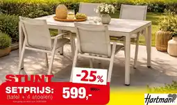 Hubo Tafel livorno en stoel aruba aanbieding