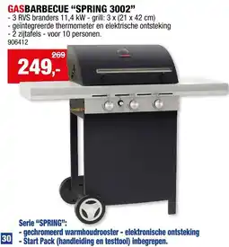 Hubo Gasbarbecue spring 3002 aanbieding