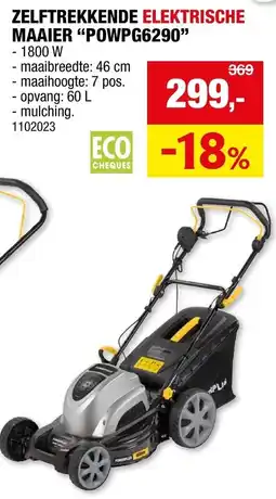 Hubo Zelftrekkende elektrische maaier POWPG6290 aanbieding