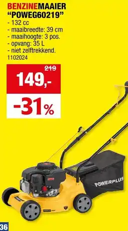 Hubo Benzinemaaier POWEG60219 aanbieding