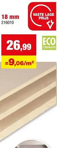 Hubo MDF 18 mm aanbieding