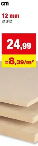 Hubo MDF 12 mm aanbieding
