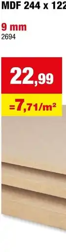 Hubo MDF 9 mm aanbieding