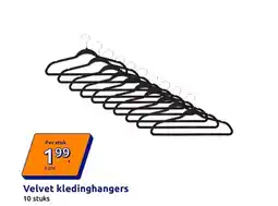 Action Velvet kledinghangers aanbieding