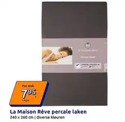 Action La Maison Rêve percale laken aanbieding