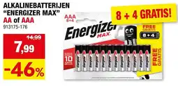 Hubo Alkalinebatterijen energizer max AA of AAA aanbieding