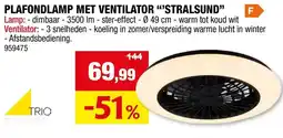 Hubo Plafondlamp met ventilator stralsund aanbieding