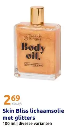 Action Skin Bliss lichaamsolie met glitters aanbieding
