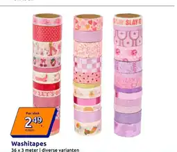 Action Washitapes aanbieding