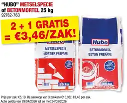Hubo Hubo metselspecie of betonmortel aanbieding