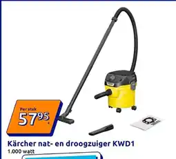 Action Kärcher nat- en droogzuiger KWD1 aanbieding
