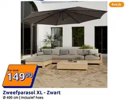 Action Zweefparasol XL - Zwart aanbieding