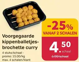 Bon Ap Voorgegaarde kippenballetjesbrochette curry aanbieding