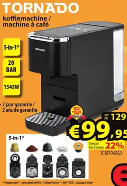 ElectroStock TORNADO koffiemachine / machine à café TCM7042GS aanbieding