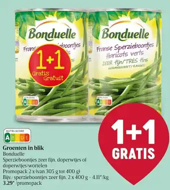 Delhaize Groenten in blik 2x400g aanbieding