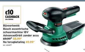 GAMMA Bosch excentrische schuurmachine 18V AdvancedOrbit zonder accu aanbieding