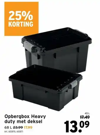 GAMMA Opbergbox Heavy duty met deksel 68L aanbieding