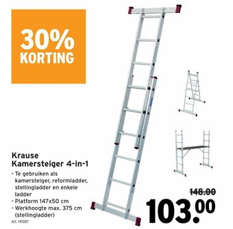 GAMMA Krause Kamersteiger 4-in-1 aanbieding