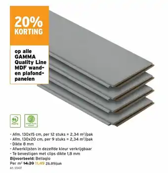 GAMMA Quality Line MDF wanden plafond panelen Bellagio aanbieding
