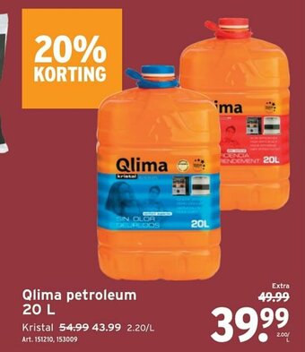 GAMMA Qlima petroleum 20 L Kristal aanbieding