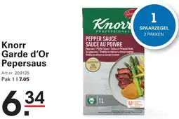 Sligro Knorr Garde d'Or Pepersaus aanbieding