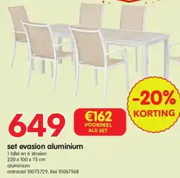 Yess Set evasion aluminium aanbieding