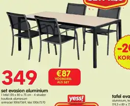 Yess Set evasion aluminium aanbieding