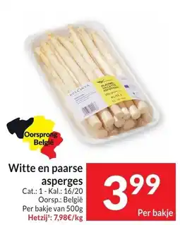 Intermarché Witte en paarse asperges aanbieding