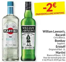 Intermarché William Lawson's, Bacardi, Bombay, Eristoff , Martini aanbieding