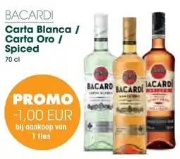 Prik en Tik Bacardi Carta Blanca / Carta Oro / Spiced aanbieding