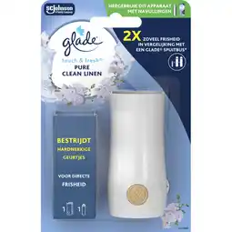 Albert Heijn Glade Touch & fresh houder pure clean linen aanbieding