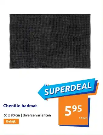 Action Chenille badmat 60x90 cm aanbieding