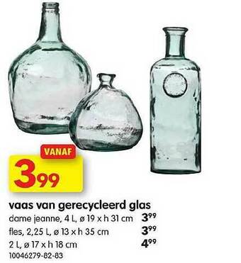 Yess Vaas Van Gerecycleerd Glas aanbieding