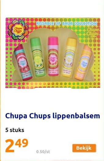 Action Chupa Chups lippenbalsem 5 stuks aanbieding