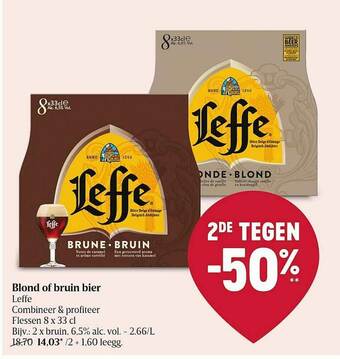 Delhaize Blond Of Bruin Bier Leffe aanbieding