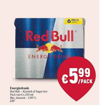 Delhaize Energiedrank Red Bull aanbieding