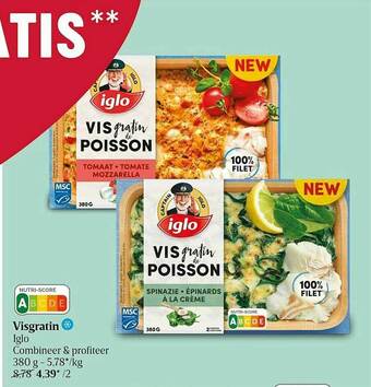 Delhaize Visgratin Iglo aanbieding