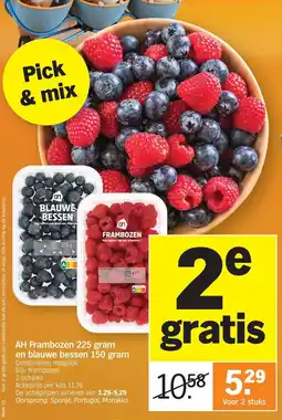 Albert Heijn Ah frambozen en blauwe bessen aanbieding
