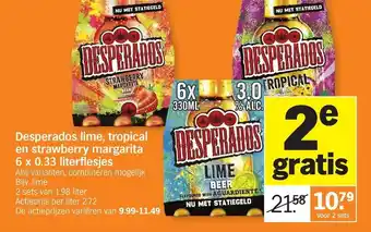 Desperados lime, tropical en strawberry margarita
