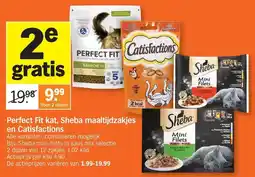 Albert Heijn Perfect fit kat sheba maaltijdzakjes een catisfactions aanbieding